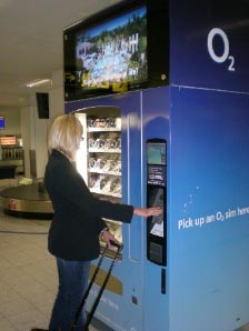 A Vending Machine at Gatwick Airport in use